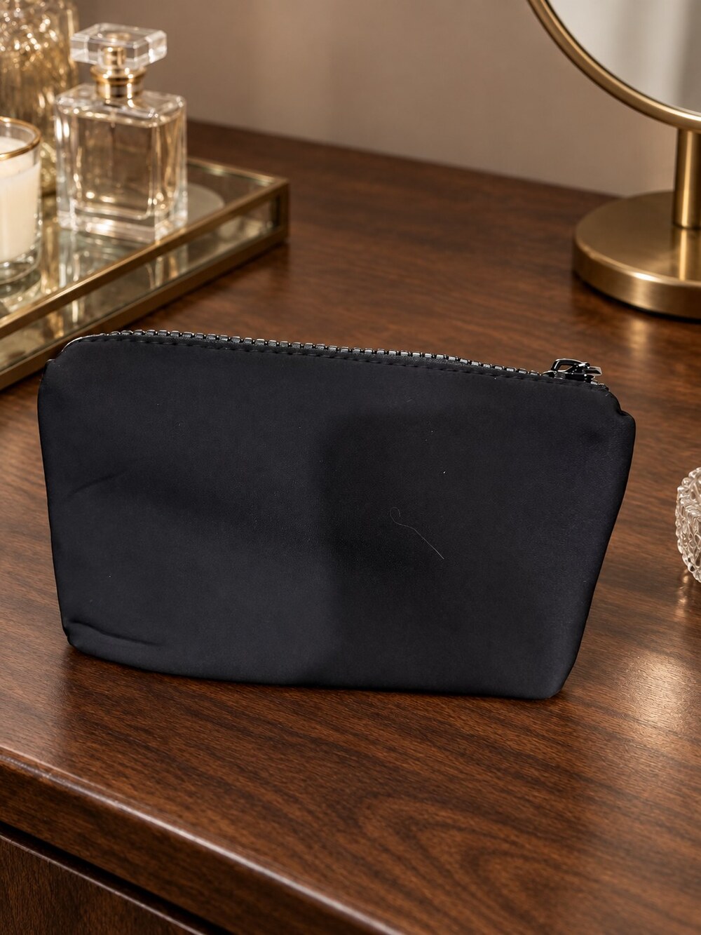 Chanel Black Zip Cosmetic Pouch | Classic Black Finish - Picture 3 of 6